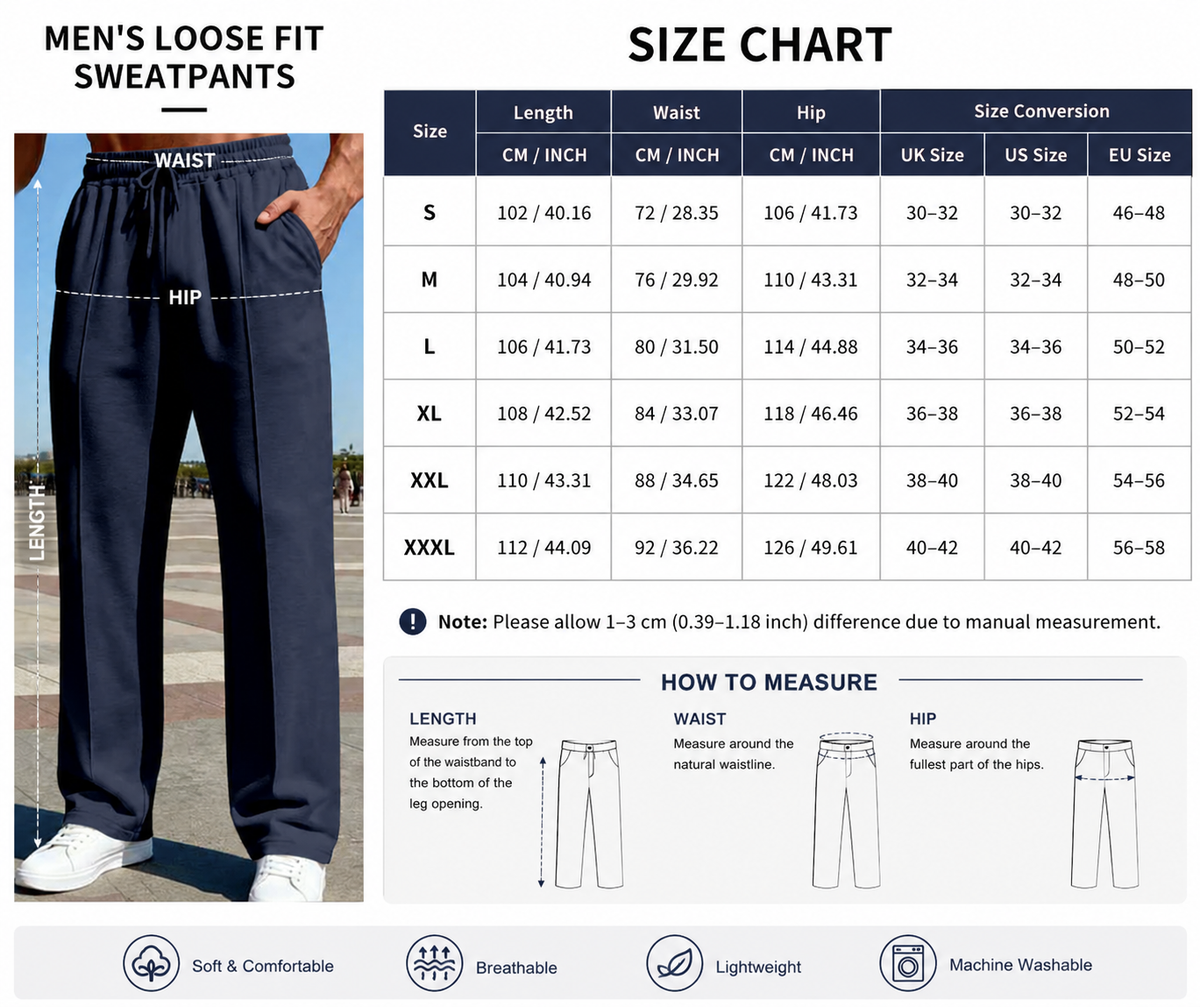 👖 50% OFF NOW! 🌿 Men's Straight Leg Pants – Elastic Waist, Drawstring & Knit – Casual Comfort & Breathable ✨
