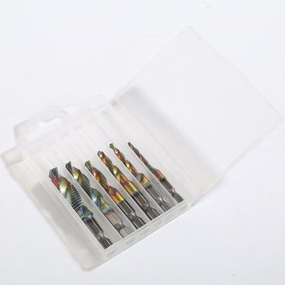 M3-M10,6Counts Tap Bit Set,Ultra TiAlN Coating M2 Drill Tap Set for One-Step Drilling,Tapping and Deburring.