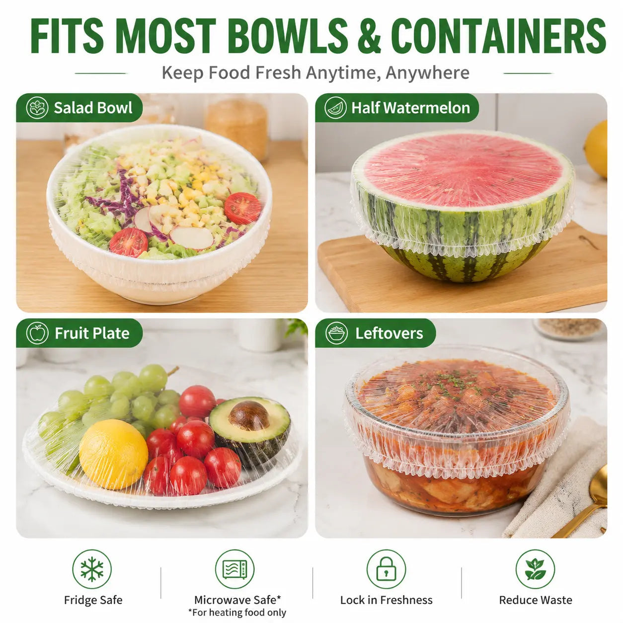 🔥Limit Time Offer!!! BUY 1 GET 1 FREE!!!🔥100PCS Disposable Stretch Food Covers for Bowls & Plates
