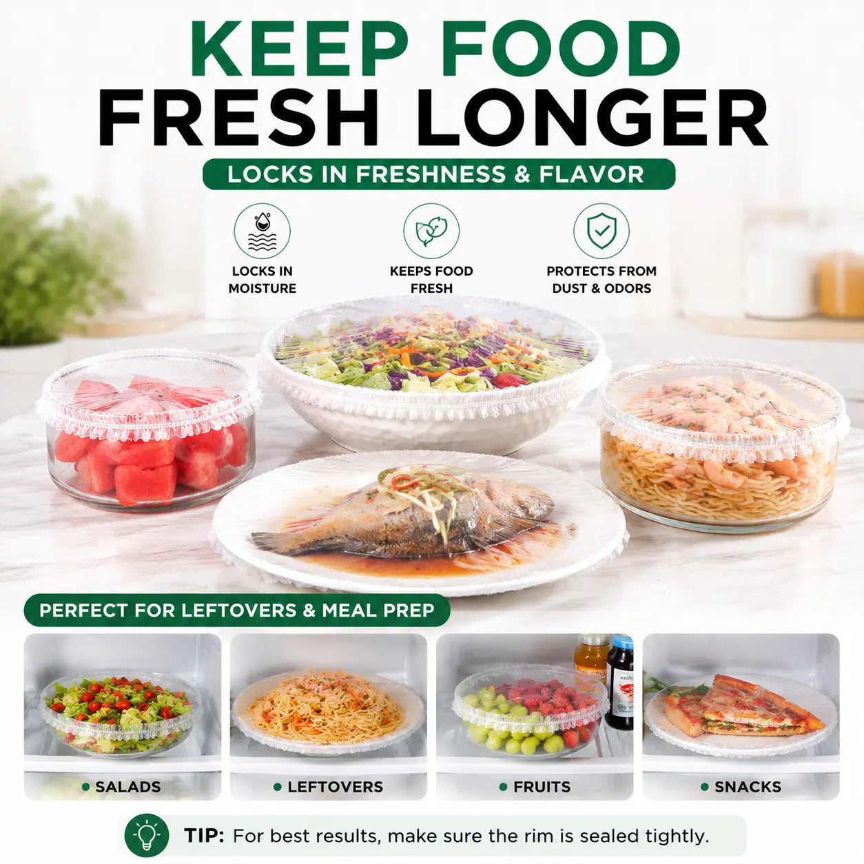 🔥Limit Time Offer!!! BUY 1 GET 1 FREE!!!🔥100PCS Disposable Stretch Food Covers for Bowls & Plates